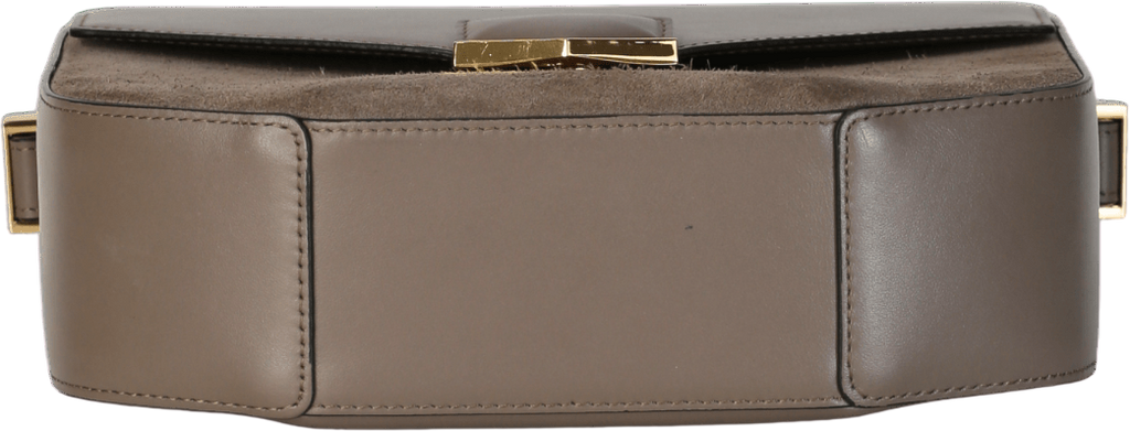 DEMELLIER LONDON X Hannah Strafford-Taylor LTD.EDITION Taupe Suede & Smooth Leather London Shoulder Bag
