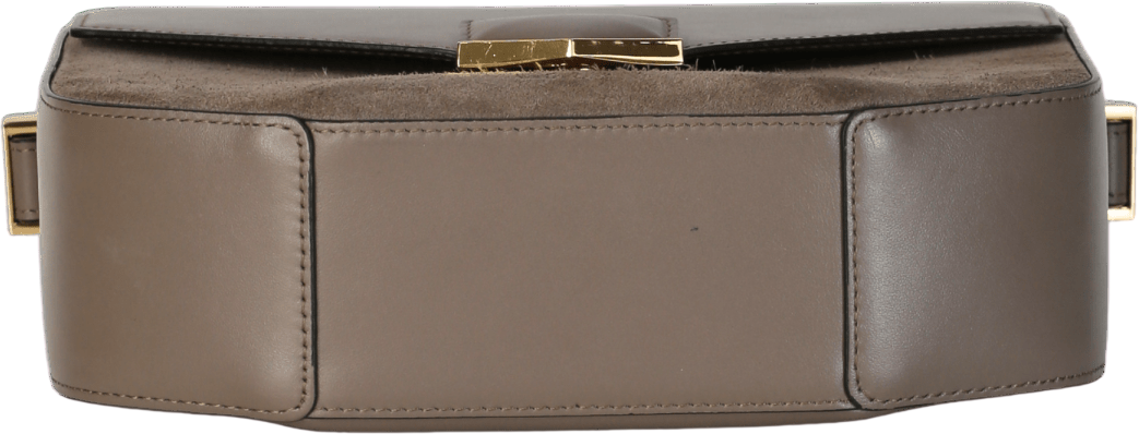 DEMELLIER LONDON X Hannah Strafford-Taylor LTD.EDITION Taupe Suede & Smooth Leather London Shoulder Bag