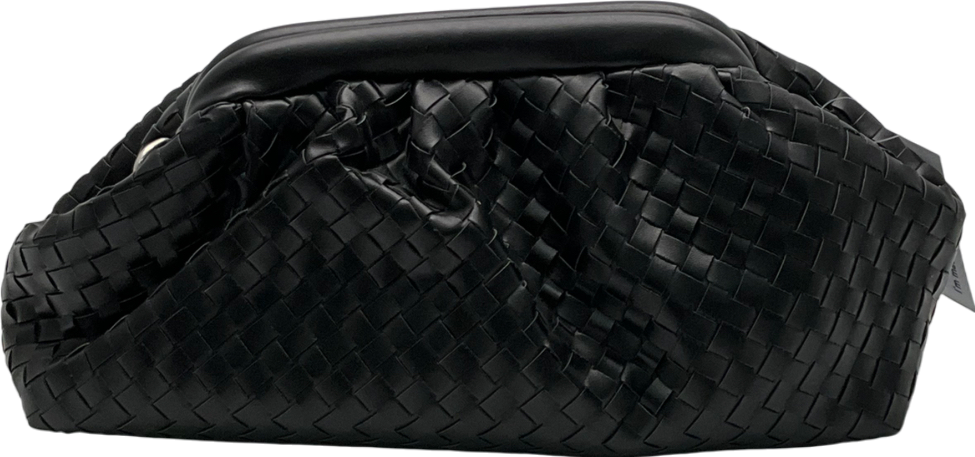 Public Desire Black Woven Clutch Bag