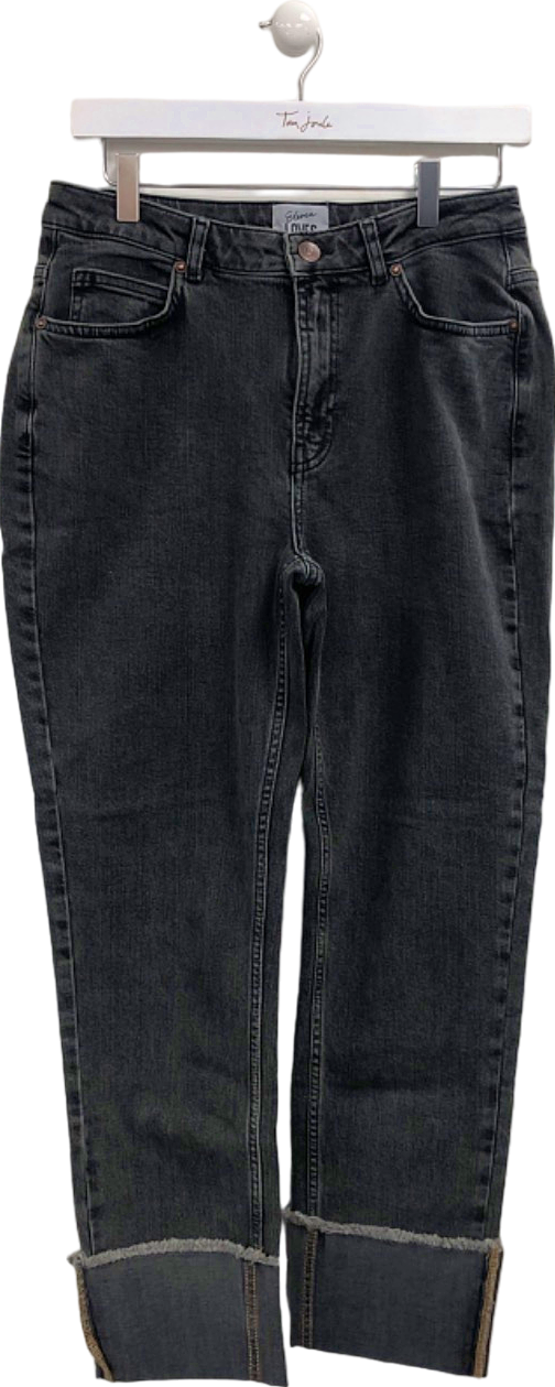 Eleven Loves Black High-Waisted Straight Leg Jeans UK 12