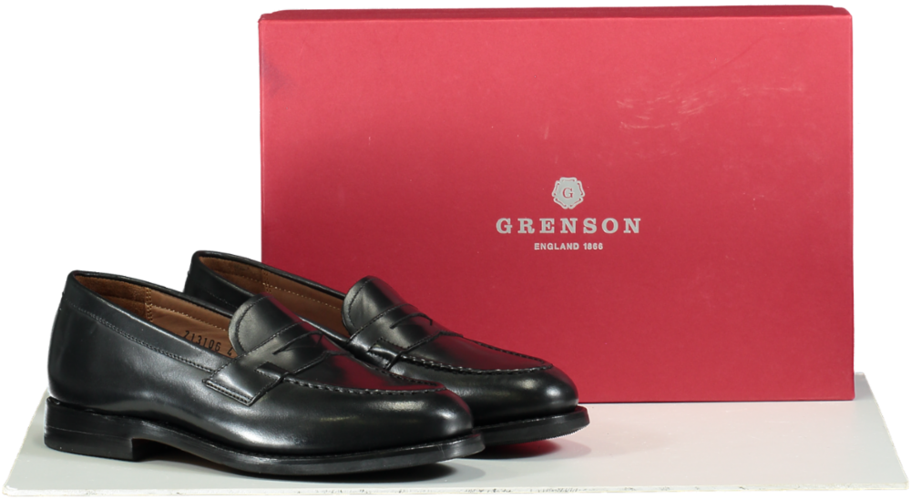 Grenson Black Leather fleur Loafers UK 4 EU 37