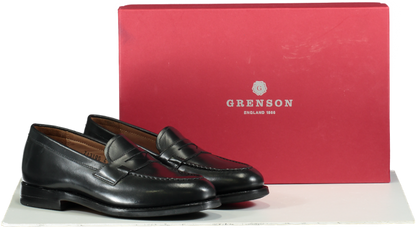 Grenson Black Leather fleur Loafers UK 4 EU 37