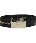 Giuseppe Zanotti Black Leather Square Logo Buckle Belt 90cm W30