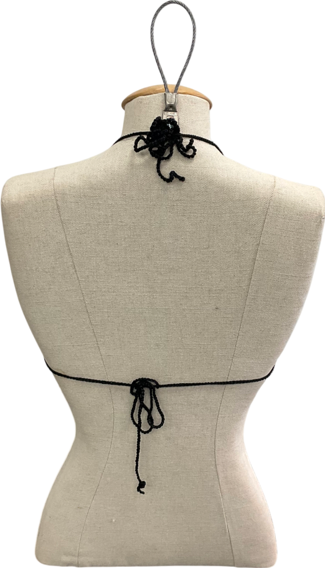 White Fox Black 2 Lit 2 Late Bralette UK M/L