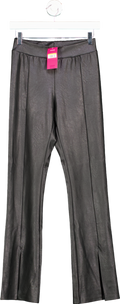 Commando Black Faux Leather Front Slit Leggings UK S