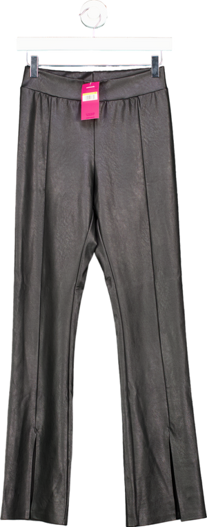 Commando Black Faux Leather Front Slit Leggings UK S