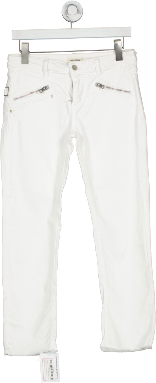 Zadig & Voltaire White Zip Pocket Skinny Jeans W27