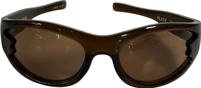 a.k.kjarbede Brown Smoke Frame Visor Sumglasses One Size