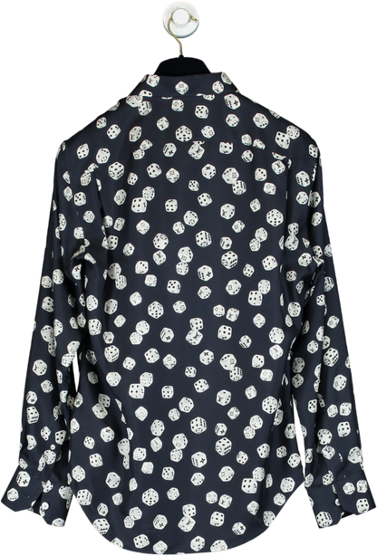 Louis Vuitton Navy Dice Print Silk Shirt UK S