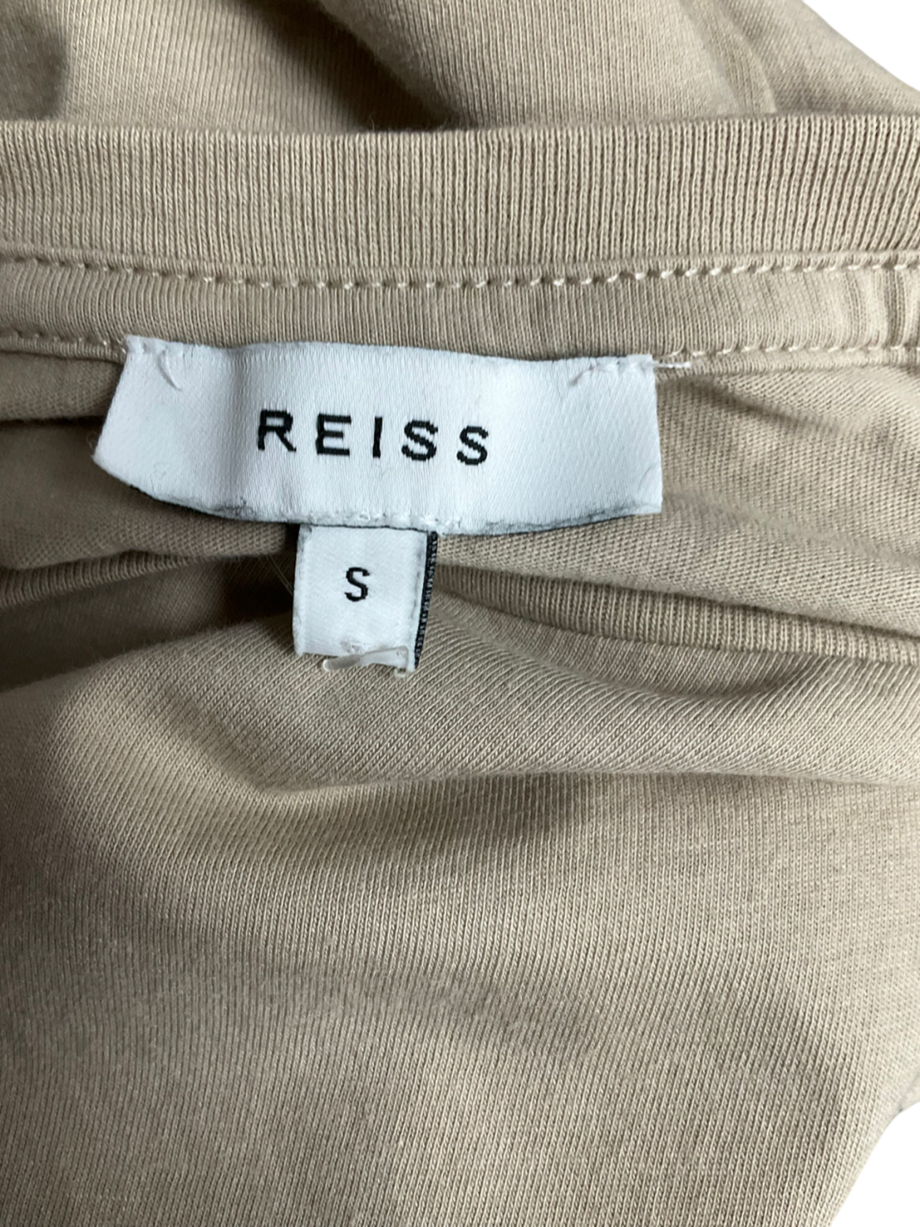 REISS Beige Crew Neck T-shirt In Stone UK S
