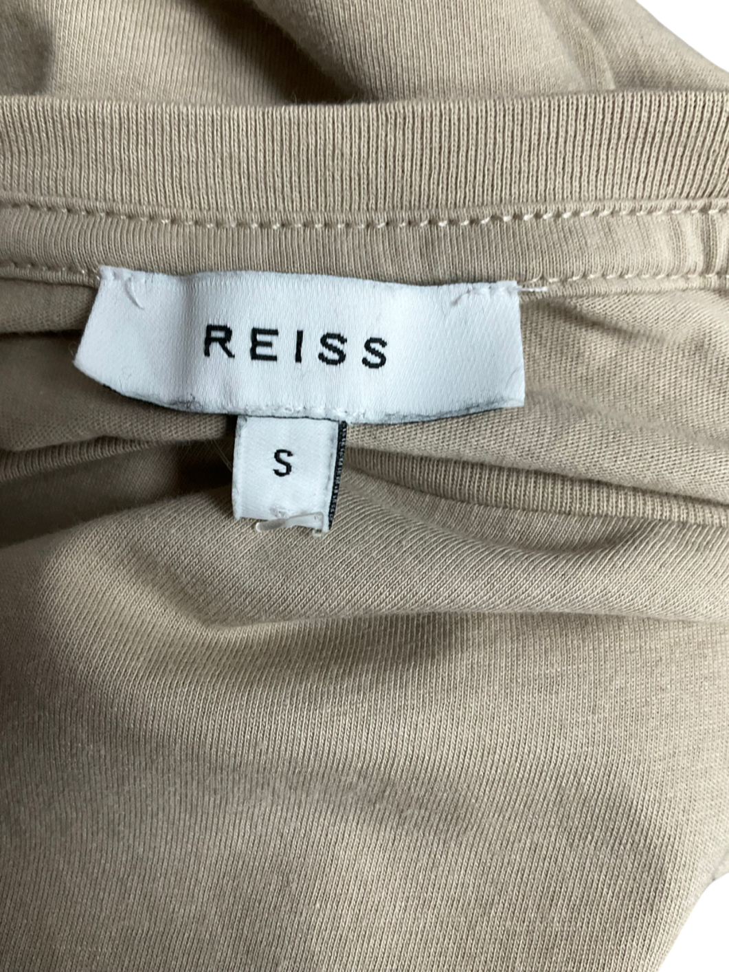 REISS Beige Crew Neck T-shirt In Stone UK S