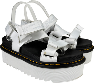 Dr Martens White Kimber Logo Webbing Strap Sandals UK 6 EU 39