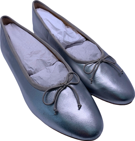 Stylish Derby Grey Metallic Ballet Flats UK 5