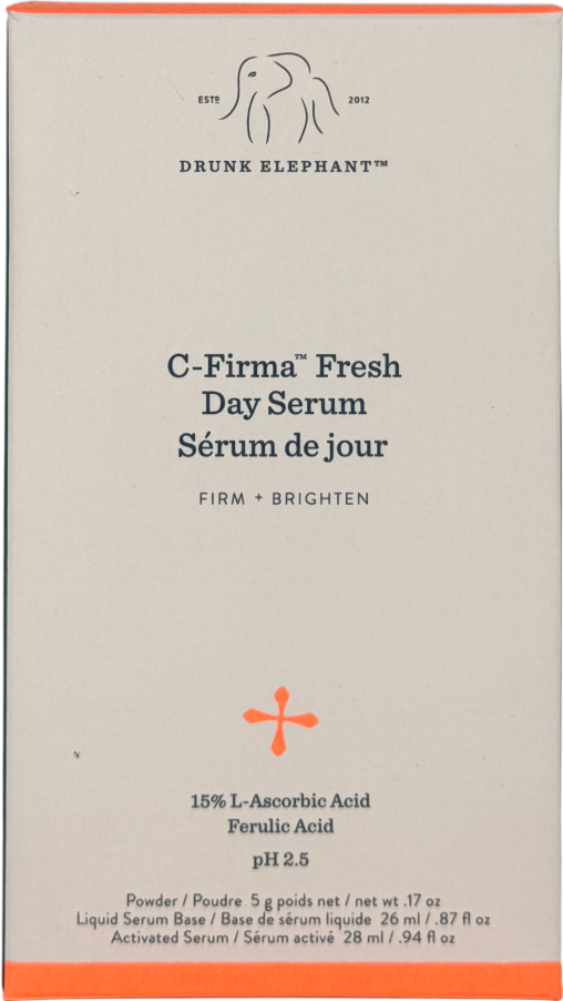 Drunk Elephant Vitamin C Firma Day Serum powder 5g, liquid serum base 26ml