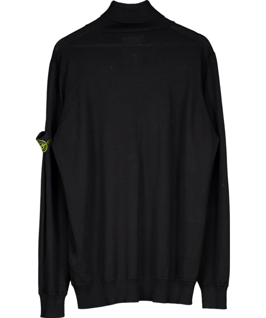 Stone Island Black Wool Turtleneck Jumper UK XXL