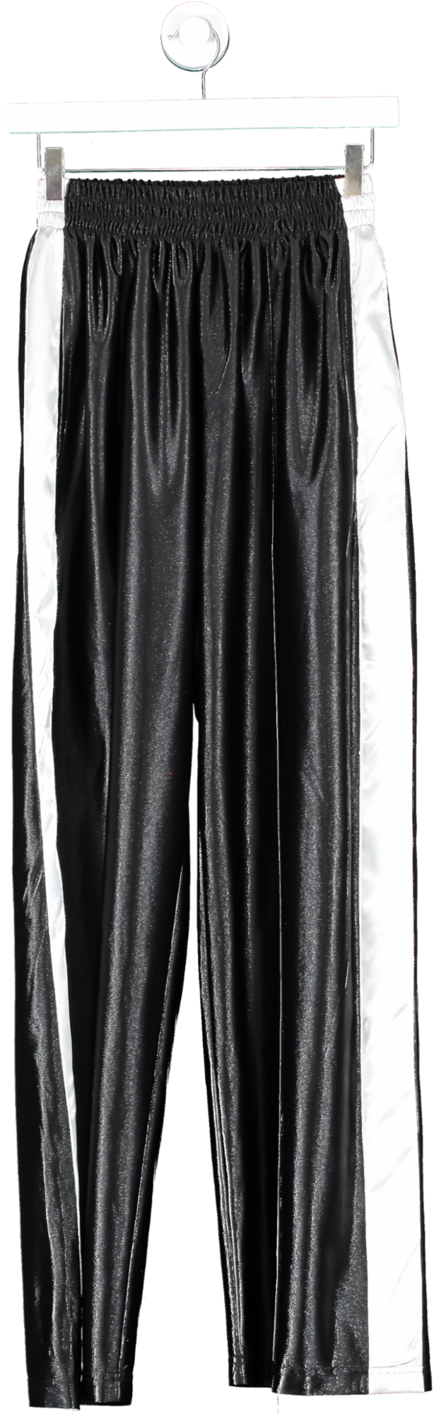 90's Product Black Satin Side Detailed Trousers UK M