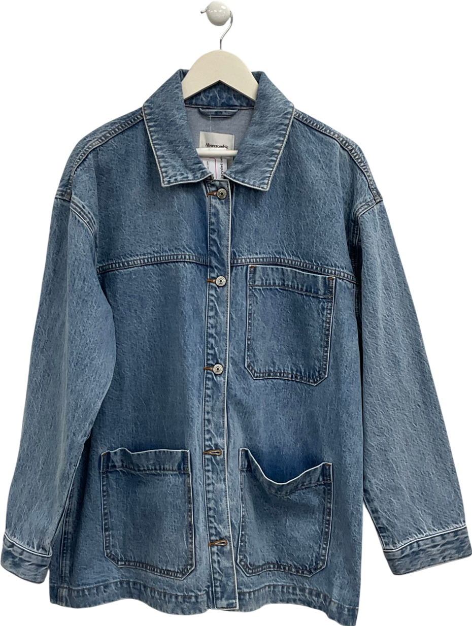 Abercrombie & Fitch Blue Oversized Denim Shacket UK XL