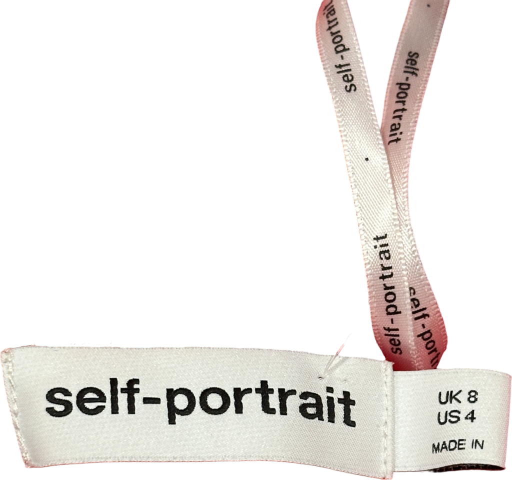 Self Portrait Red Cotton Ruffle Mini Dress UK 8