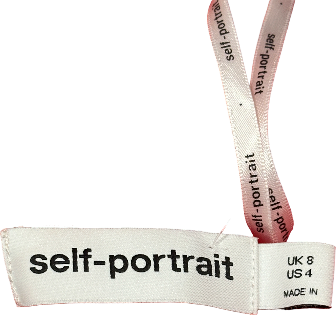 Self Portrait Red Cotton Ruffle Mini Dress UK 8