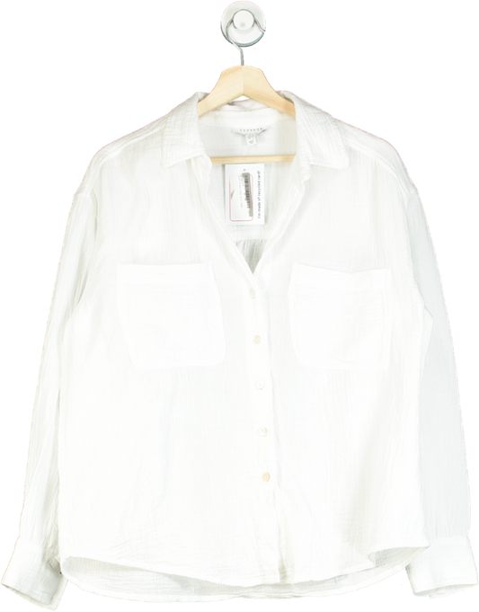 Topshop White Long Sleeve Blouse UK 8