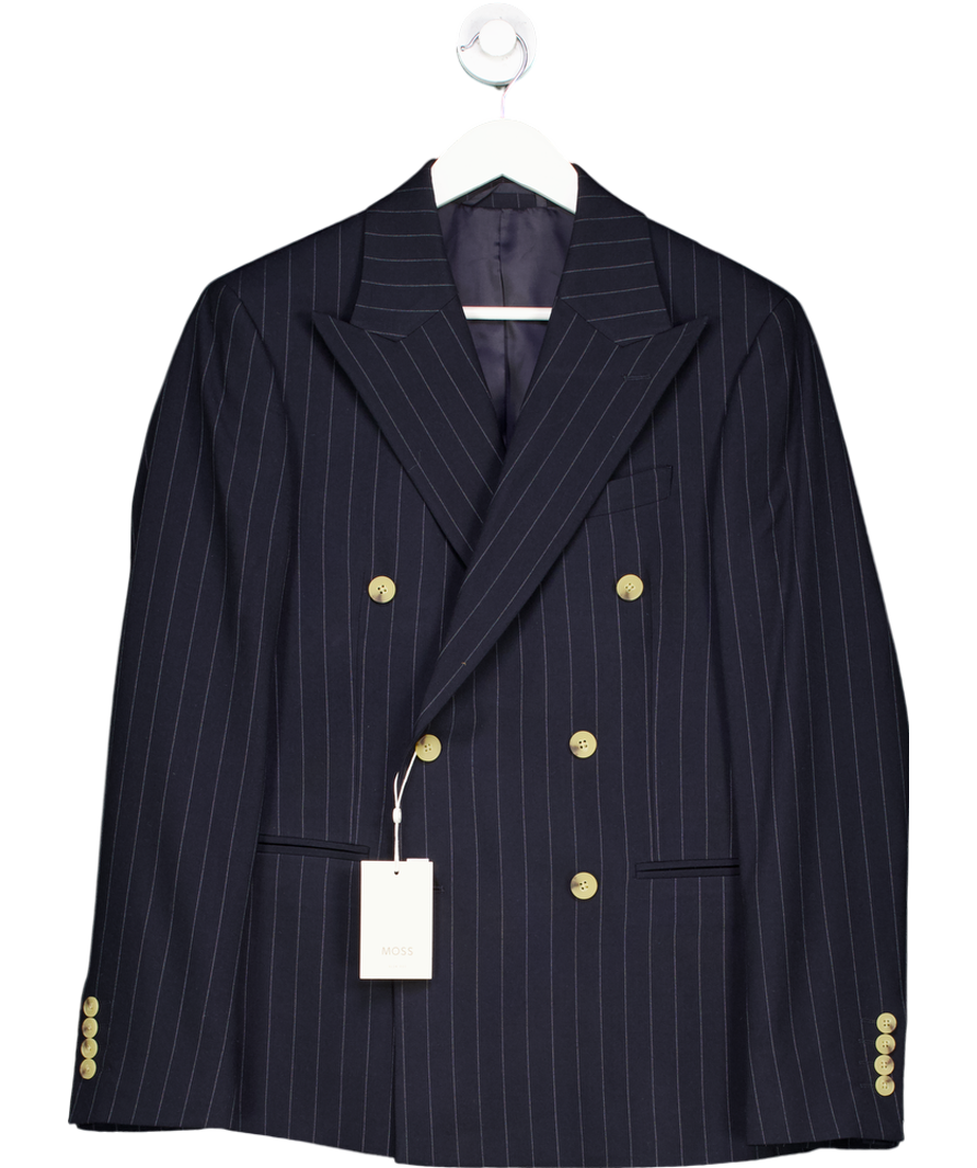 Moss Blue Slim Fit Navy Stripe Suit UK 38" CHEST