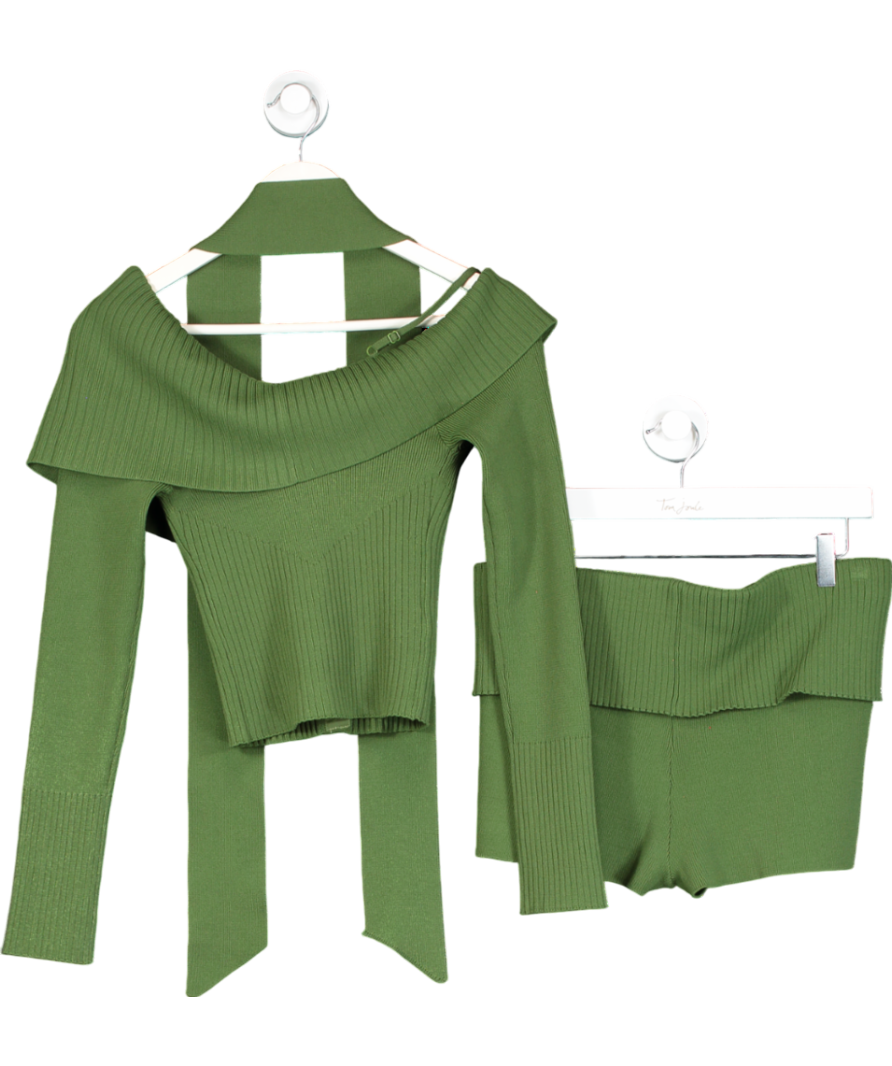 HOUSE OF SUNNY Green One Love Rib Co-ord Set UK 10