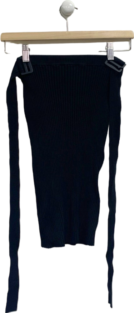 Point Zero One Black Ribbed Knit Top