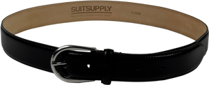 SUITSUPPLY Black Smooth Leather Belt UK S
