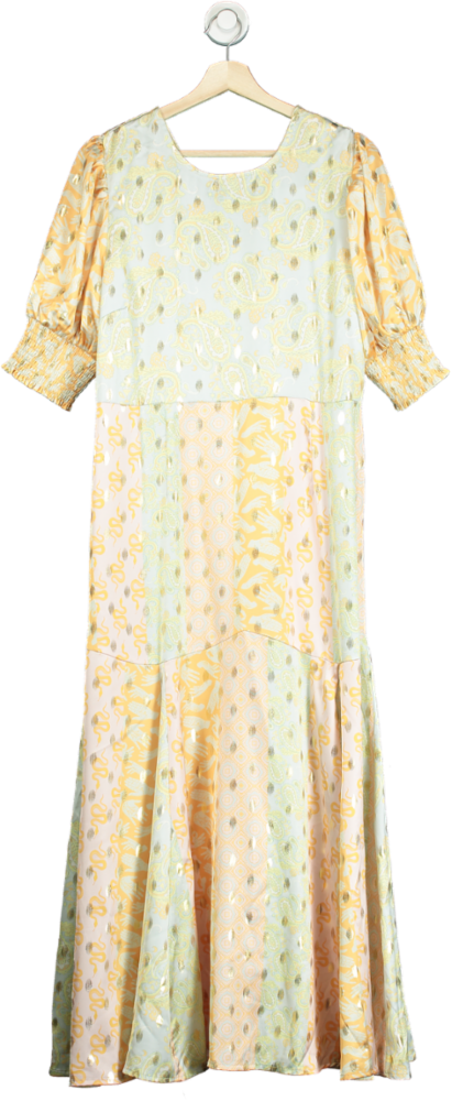 Never Fully Dressed Multicolour Patchwork Maxi Dress UK 16