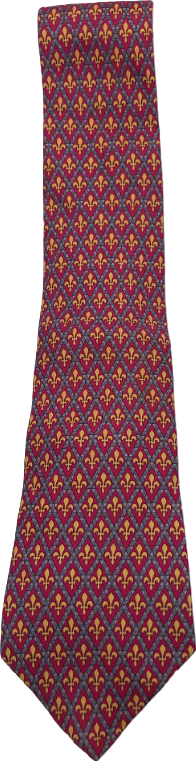 Hermès Red and Yellow Patterned Tie