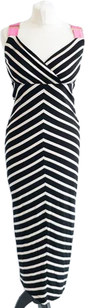 Ted Baker Black Striped Bodycon Dress Sz3 UK 12
