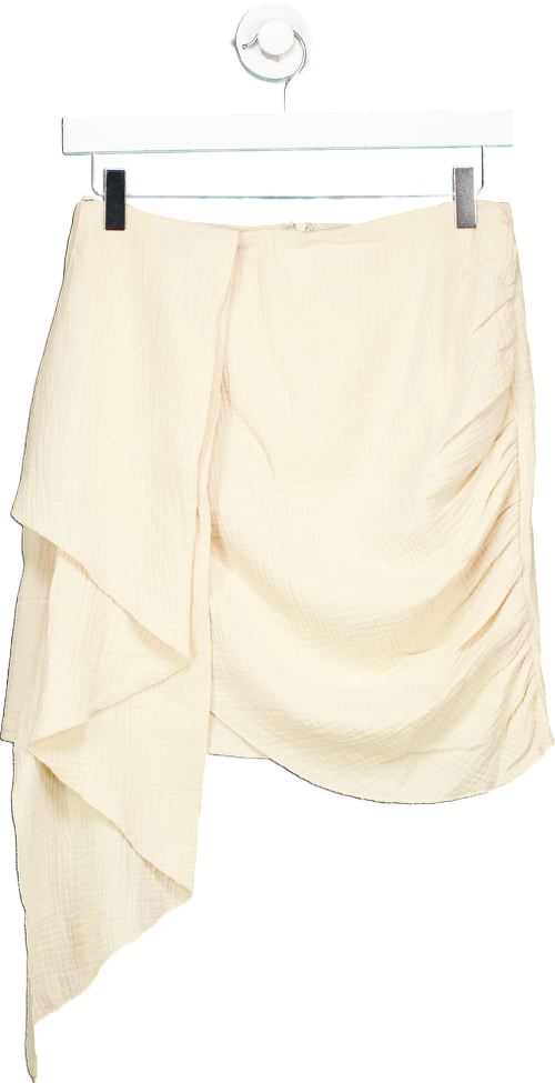 Missguided Cream Asymmetric Skirt UK 8