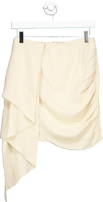 Missguided Cream Asymmetric Skirt UK 8