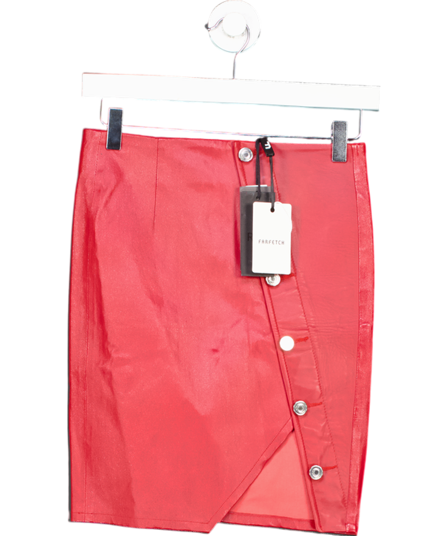 RTA Red Gonna Leather Mini Skirt UK 6