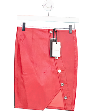 RTA Red Gonna Leather Mini Skirt UK 6