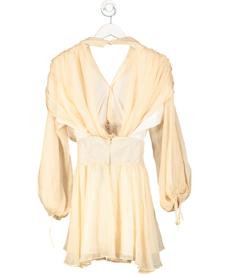 ASOS Beige Corset Collared Chiffon Mini Dress UK 6