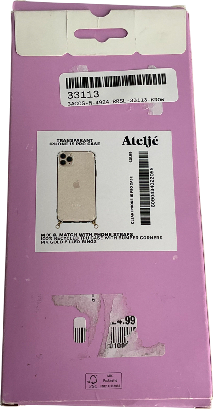 atelje Metallic Clear Glitter Iphone 15 Max Case One Size