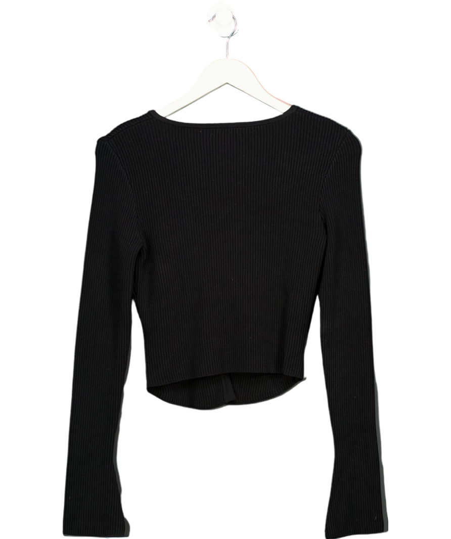 House of CB Sylvia Black Ribbed Knit Cardigan UK S
