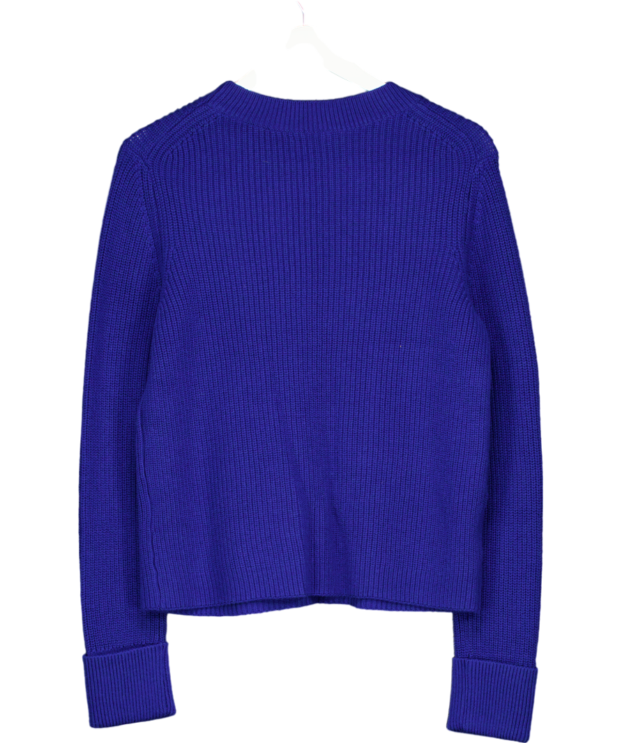 Hobbs Blue Charlie Cotton/ Merino wool blend Knit Sweater UK M