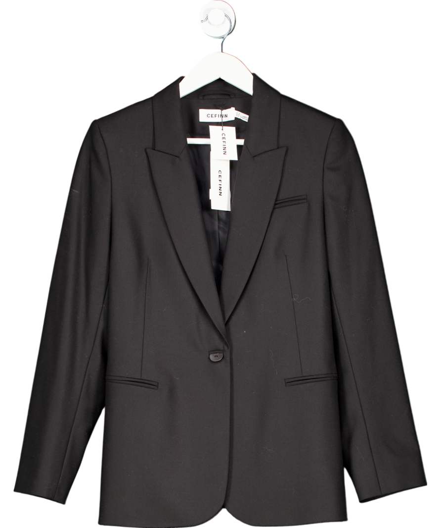 Cefinn Black Jamie Wool Blend Blazer UK 12
