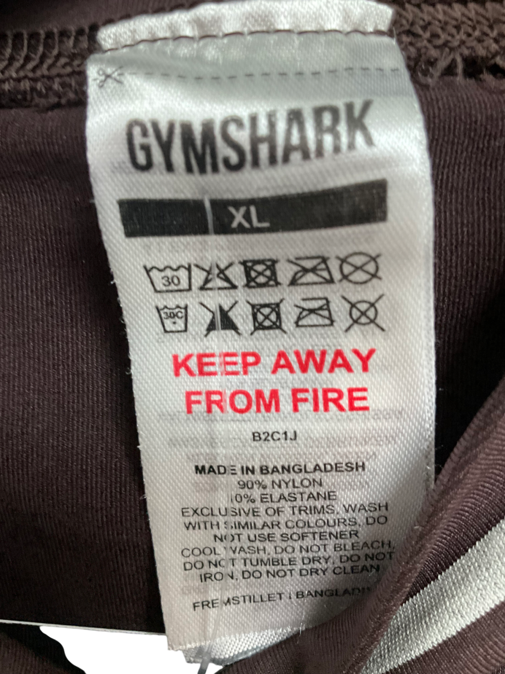 gymshark Brown Seamless Crop Top UK XL