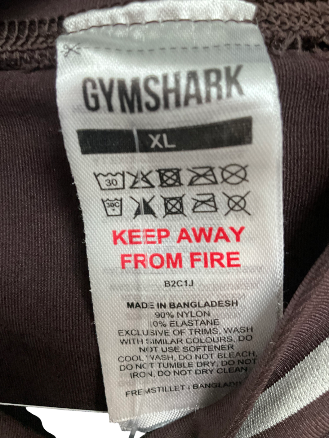 gymshark Brown Seamless Crop Top UK XL