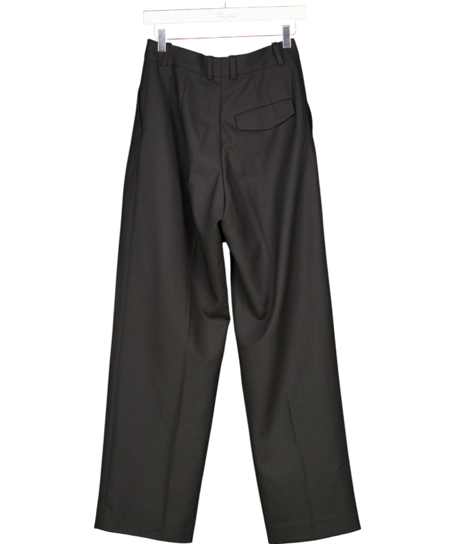 Arket Wool Blend Twill Trousers - Black UK 8