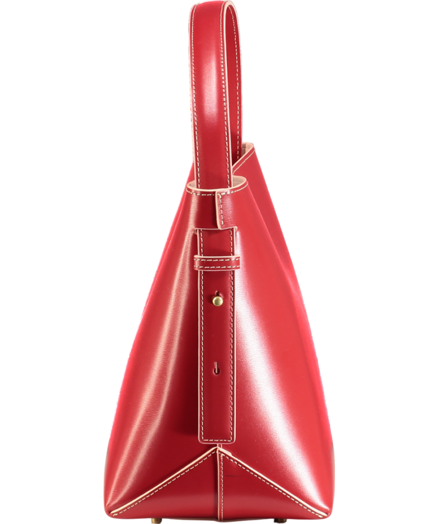 J McLaughlin Red Crawford Leather Bucket Bag One Size