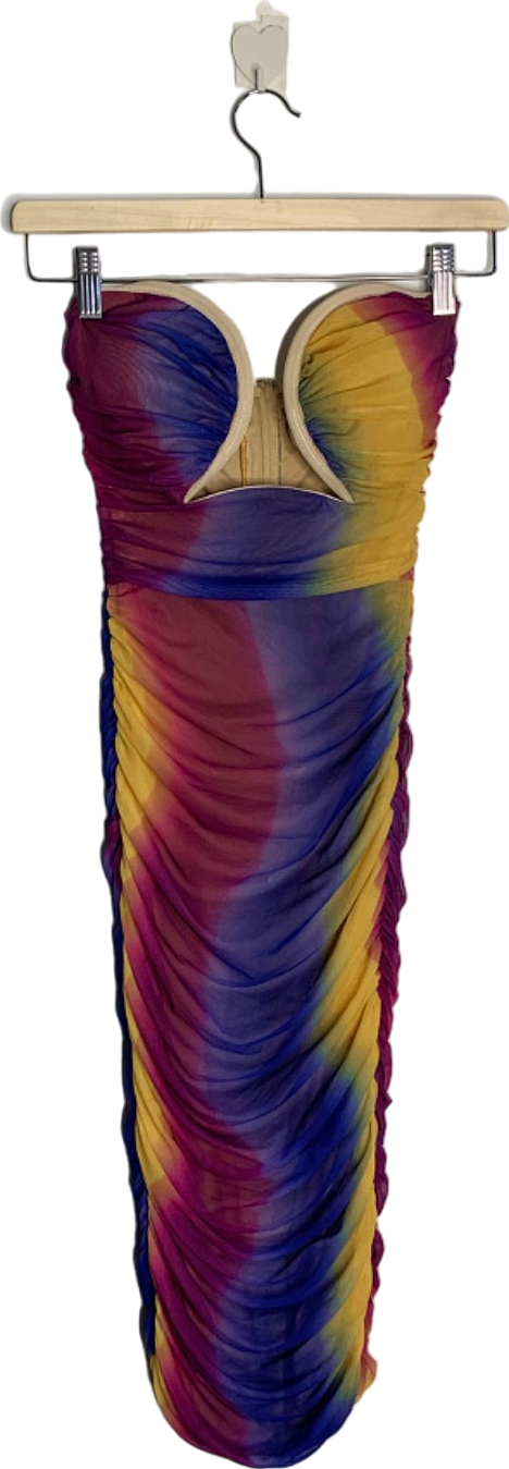 Fashion Nova Multicolour Strapless Ruched Dress XS