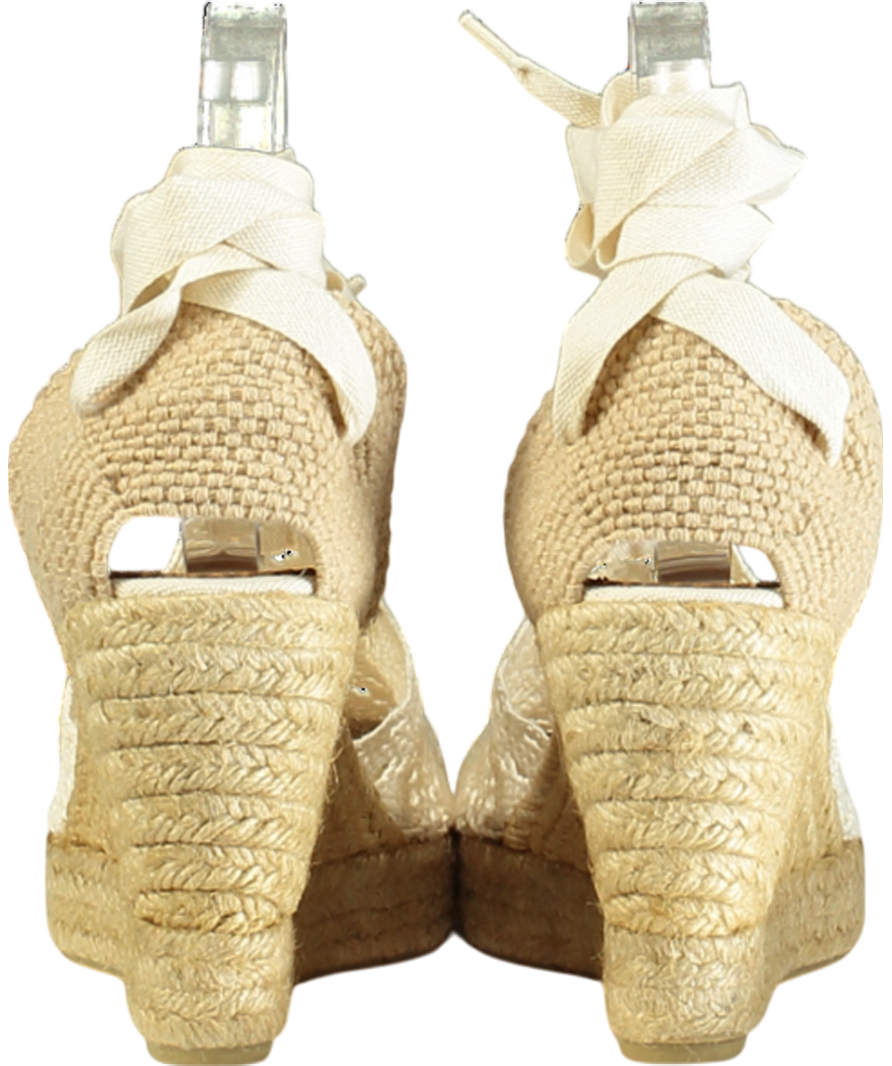 Penelope Chilvers Cream High Valenciana Lace Espadrille UK 3 EU 36 👠