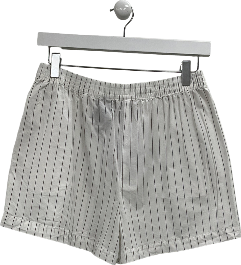 H&M White Cotton Boxer-style Shorts UK S