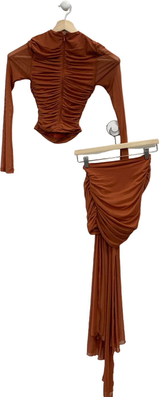 Mars the Label Rust Ruched Co-Ord Set UK 6