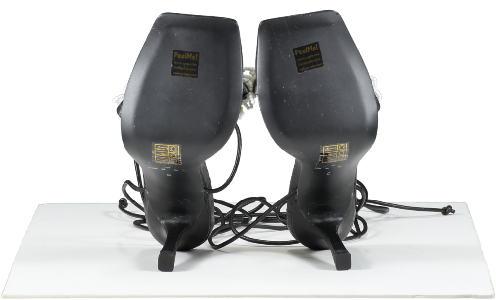 LPA Black Beaded Daisy Sandal UK 6