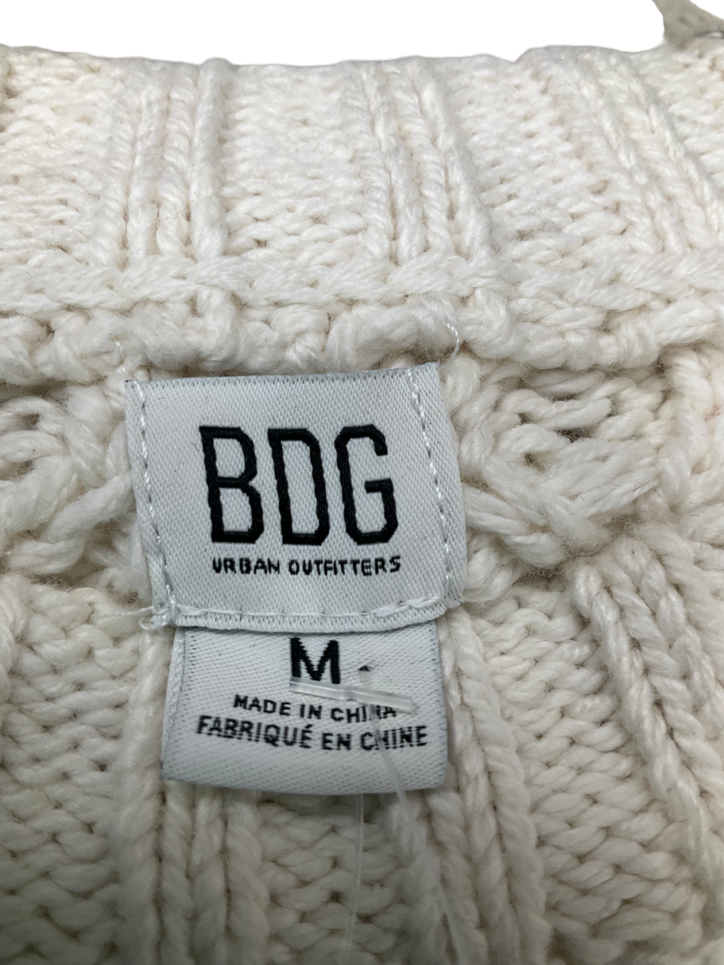 Urban Outfitters Cream Renewal Vintage Cable Knit Jumper UK M